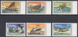 Tokelau 1983 - Transport: Canoe, Whale Boat, Fishing Boat, Cargo Ship, Seaplane - Mi 84-89 ** MNH - Tokelau