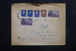 POLOGNE - Enveloppe En Recommandé De Sibiu Pour Bruxelles En 1949 , Affranchissement Plaisant - L 27180 - Cartas & Documentos