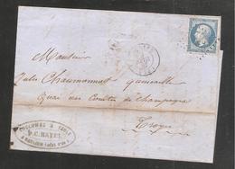 SAULIEU  20C EMPIRE  / FEVR 1862 / CACHET  ENCLUMES A FAUX - 1862 Napoléon III