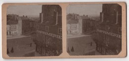 Photo Stereo Originale Photographe De Roanne Place Saint Louis Serrurerie Boulard Forge Peillon Imprimerie - Stereoscopic