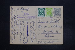 ALLEMAGNE - Entier Postal + Complément De Frankfurt Pour Bruxelles En 1952 - L 27218 - Cartoline - Usati