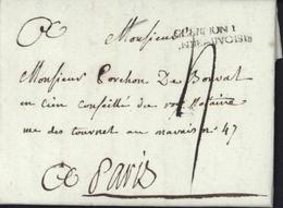 Marque Postale Clermont En Beauvoisis 58 Ile De France Lenain N9  26 X6 Ind 19 Taxe Manuscrite 4 - 1701-1800: Precursors XVIII