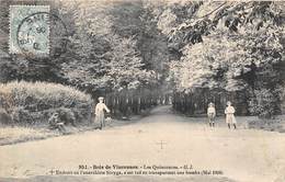 94-VINCENNES-BOIS- LES QUINCONCES- ENDROIT OU L'ANARCHISTE STRYGA, S'EST TUE EN TRANSPORTANT UNE BOMBE 1906 - Vincennes