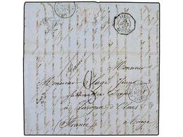 ARGENTINA. 1865. BUENOS AIRES A FRANCIA. Fechador Octogonal  CONF. ARGENTINE/CARMEL  (Salles 1034) Y Al Dorso  BRESIL/GU - Other & Unclassified