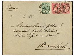 BELGICA. Yv.56, 58. 1900. MORLANWEIZ To BANGKOK. Envelope Addressed To The 'Legal Advisor Of The Siamese Government, Ban - Altri & Non Classificati