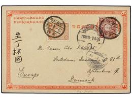 CHINA. 1906.  MANCHURIA . KWANDIEN (Sakhalin Island). Postcard To DENMARK With Japanesse  1 Sen  (China Occupation Overp - Other & Unclassified