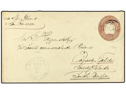 COSTA RICA. 1898. SAN JOSE A PAPETE (Tahiti). Entero Postal De  10 Ctvos.  Castaño. Extraordinariamente Rara Destinación - Autres & Non Classés