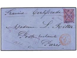 REPUBLICA DOMINICANA. 1891. SANTO DOMINGO A FRANCIA. Entero Postal De  30 Ctvos.   S. 10 Ctvos.  Rosa S. Azul, Circulado - Other & Unclassified