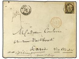 EGIPTO. 1876 (May 21). Cover To Paris Franked By France 1871-75  30c . Brown Tied By  'Alexandrie-Egypte'  Cds In Black; - Other & Unclassified