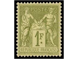 * FRANCIA. Yv.82. 1876-78.  1 Fr.  Olive. Very Well Centered. Fresh Colour. Yvert.225€. - Autres & Non Classés