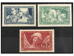 ** FRANCIA. Yv.252, 256, 260. 1928-31. SERIES COMPLETAS. LUJO. Yvert.770€. - Autres & Non Classés