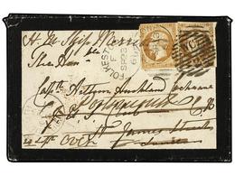 FRANCIA. 1861 (Sept 23). Mourning Cover To London, Readdressed To Portsmouth, Franked By France 1853  40c . Orange (2),  - Sonstige & Ohne Zuordnung