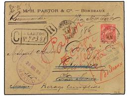 FRANCIA. 1896. BORDEAUX A OTUMBA Reexpedida A LAREDO Y Finalmente Devuelta A Francia. Carta Certificada Franqueada Con S - Altri & Non Classificati