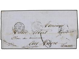 GUADALUPE. 1860 (Dec 27). Entire Letter To LE HAVRE Struck With Fair  GRAND-BOURG (M.IE G.TE)-GUADELOUPE  Datestamp In B - Other & Unclassified