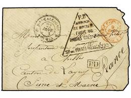 NUEVA CALEDONIA. 1877 (Jan 22). Stampless Cover To FRANCE With  NOUMEA  Despatch Cds In Black And Large Triangular  PD-A - Other & Unclassified