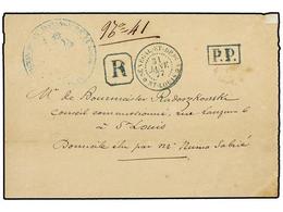 SENEGAL. 1877 (Jan 31). Stampless Registered Cover To ST. LOUIS, Struck With Fine Framed  'P.P.'  (rare), Octagonal Fram - Other & Unclassified