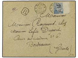 SENEGAL. 1892 (Nov 17). Registered Cover To BORDEAUX Franked By Marginal  75c. On 15c . Blue Tied By  DAKAR  Cds In Blac - Sonstige & Ohne Zuordnung