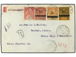 SENEGAL. 1904. Registered Cover To Adams Express In BOSTON, With Home-made ¦Recommandee¦ Label And Franked  1892 50 C.,  - Other & Unclassified