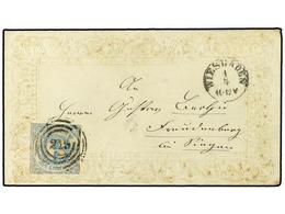 ALEMANIA ANTIGUOS ESTADOS: TOUR Y TAXIS. (1863 CA.) (April 1). Delightful Ladies' Envelope Franked By 1862 Imperforate   - Altri & Non Classificati