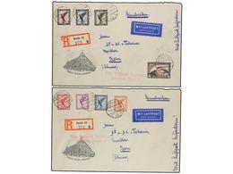 ALEMANIA. Mi.378/84 + 424. 1932. BERLÍN To SWITZERLAND. Complete Set More  1 RM  Zeppelin Post On Two Covers, Arrival On - Sonstige & Ohne Zuordnung