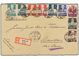 ALEMANIA. Mi.556/64. 1934. BERLIN To SWITZERLAND. Complete Set On Cover With Arrival Cds. - Autres & Non Classés