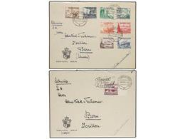 ALEMANIA. Mi.651/59. 1937. BERLIN To SWITZERLAND. Complete Set On Two Covers. - Sonstige & Ohne Zuordnung