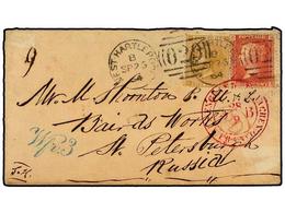 GRAN BRETAÑA. 1864(Sept 26th). Cover Via Belgium To St.Petersburg, RUSSIA At 10d Rate (under ½ Ounce) Bearing  1d  Red P - Autres & Non Classés