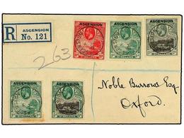 ASCENSION. 1923. Registered Cover To OXFORD Bearing 1922  1/2 D., 2x 1 D., 1 1/2 D.  And  2 D.  (SG 1-4) Tied By  ASCENS - Other & Unclassified