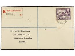 GUAYANA BRITANICA. Sg.288/300. 1935. BRITISH GUIANA To CANADA. Complete Set On Eight Registered Covers. Arrival On Rever - Other & Unclassified