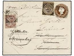 BIRMANIA. 1889. RANGOON To SWITZERLAND.  1 Anna  Envelope Uprated With  1 Anna  And  1 Anna 6 Pies  Stamps, Transit And  - Andere & Zonder Classificatie