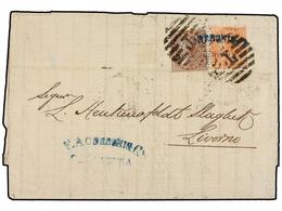 INDIA INGLESA. 1880. CALCUTTA To LIVORNO (Italy). Entire Letter Franked With  One Anna  Brown And  2 Annas  Orange Stamp - Autres & Non Classés