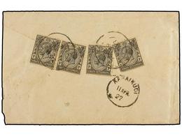 MALAYA. 1927. PENANG To KARAIKUDI (India). Envelope (reduced At Right) Franked With Four  1 Cto.  Stamps, Taxed On Arriv - Other & Unclassified