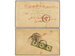 MALAYA. 1933. NACHANDUPATTI (India) To MALACCA. Envelope Franked With  1 Anna  Brown, Taxed On Arrival With Strip Of Thr - Other & Unclassified