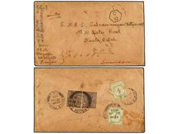 MALAYA. 1934. RANGOON (Burma) To KUALA PILAH (Negri Sembilan, Malaya). Envelope Franked With Two  2 Anna  Stamps, Taxed  - Autres & Non Classés