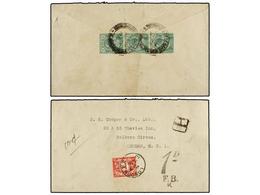 MALAYA. 1936. PENANG To LONDON. Envelope Franked With Three  2 Cts.  Green Stamps, Taxed On Arrival With British  1 D.   - Other & Unclassified