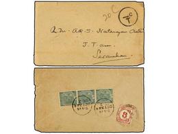 MALAYA. 1936. INDIA To SEREMBAN (Negri Sembilan, Malaya). Envelope Franked With Three  1/2 Anna  Green Stamps, Taxed On  - Andere & Zonder Classificatie