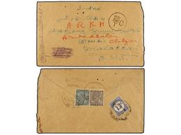 MALAYA. 1937. INDIA To MALACCA. Envelope Franked With  1 Anna  And  3 Pies  Stamps, Taxed On Arrival With Straits Settle - Autres & Non Classés