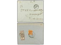 MALAYA. 1939. SINGAPORE To KUALA LUMPUR. Envelope Franked  4 Cent.  Orange Stamp, Taxed On Arrival With Two M.P.U.  1 Ce - Sonstige & Ohne Zuordnung