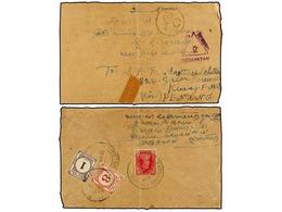 MALAYA. 1940. TIRUVADA (India) To KLANG (Selangor, Malaya). Envelope Franked With  1 Anna  Red Stamp, Taxed With M.P.U.  - Autres & Non Classés