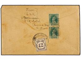 MALAYA. 1941. CHOKKLANAPAPAM To KUALA LUMPUR (Selangor, Malaya). Envelope Franked With Two  9 Pies  Green Stamps, Taxed  - Andere & Zonder Classificatie