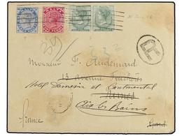 MALTA. 1901. Registered Cover To France Franked By 1885-90  ½d.  Green Pair,  1d . Carmine And  2½d.  Ultramarine All Ti - Altri & Non Classificati