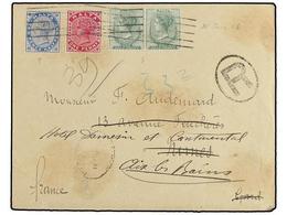 MALTA. 1901. Registered Cover To France Franked By 1885-90  ½d.  Green Pair,  1d . Carmine And  2½d.  Ultramarine All Ti - Autres & Non Classés