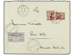 NUEVAS HEBRIDAS. 1932. TAKEO (Cambodge) A PORT VILA (Nuevas Hébridas).  1 Cent.  Y  4/5 Cto.  Tasada A La Llegada Con  5 - Other & Unclassified