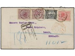 NUEVA ZELANDA. 1898. DUNEDIN To ENGLAND.  1/2 D., 1 D.  And  2 D.  Send Registered, Arrival On Reverse. FINE. - Autres & Non Classés