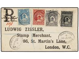 NIGERIA. Sg.46, 48, 49, 50. 1895 (July 22). Registered Cover To LONDON Franked By 1894  1d.  Pale Blue,  2½d.  Carmine-l - Other & Unclassified