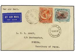 PAPUA Y NUEVA GUINEA. Sg.118, 133. 1932. PORT MORESBY To KOKODA.  AIR MAIL  Cover Arrival Cds. - Other & Unclassified