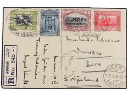 TRASJORDANIA. 1933. AMMAN A SUIZA. Tarjeta Postal Circulada Por Correo Certificado. - Andere & Zonder Classificatie