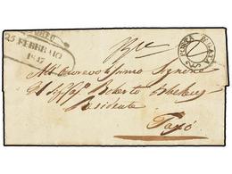 GRECIA. 1847. CORFÚ To PAXO. Entire Letter With Scroll  CORFU  Mark And  POSTA PAGATA  Of Corfú And  2d.   Prepaid Rate. - Autres & Non Classés