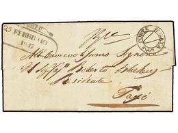 GRECIA. 1847. CORFÚ To PAXO. Entire Letter With Scroll  CORFU  Mark And  POSTA PAGATA  Of Corfú And  2d.   Prepaid Rate. - Andere & Zonder Classificatie