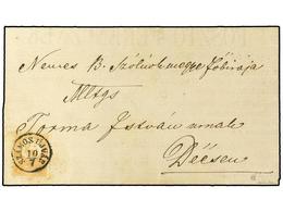 HUNGRIA. 1871. Mourning Entire Letter Franked By 1871 Lithographed  2 Kr.  Orange Tied By Superb  SZAMOS UJVAR  Cds In B - Other & Unclassified